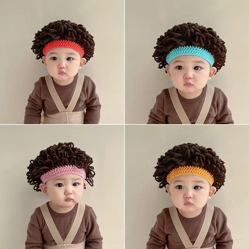 

Baby Photo Wig New Children's Photo Wig Explosion Wig Cute Short Curly Fan Head Baby Girls Winter Hat for Kids Newborn Hat