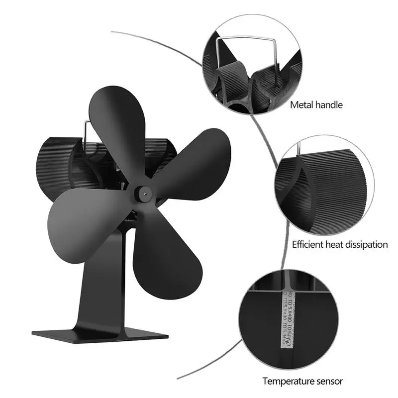 Wood Fireplace Fan With 4 Blades Automatic Heat Powered Stove Fan Energy-Saving Wood Fireplace Fans No Battery Quiet Fan
Wood Fireplace Fan With 4 Blades Automatic Heat Powered Stove Fan Energy-Saving Wood Fireplace Fans No Battery Quiet Fan