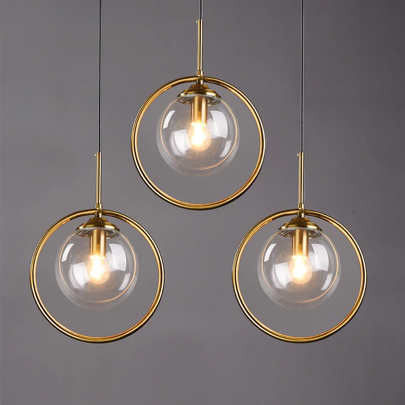 

Подвесные светильники в скандинавском стиле, простой стеклянный светильник в форме шара, лампы для интерьера, ресторана, спальни, лестницы, художественное украшение, современный подвесной