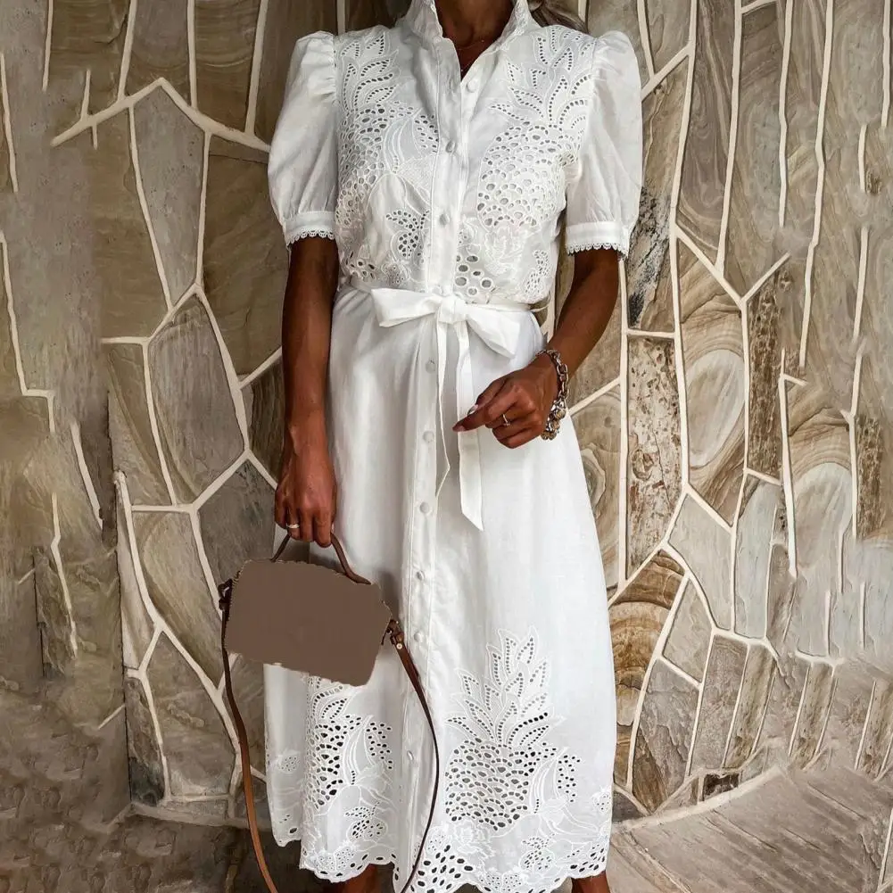 Attractive Maxi Dress Stand Collar Female Party Dress Single Breasted Lace-up Maxi Dress
Attractive Maxi Dress Stand Collar Female Party Dress Single Breasted Lace-up Maxi Dress