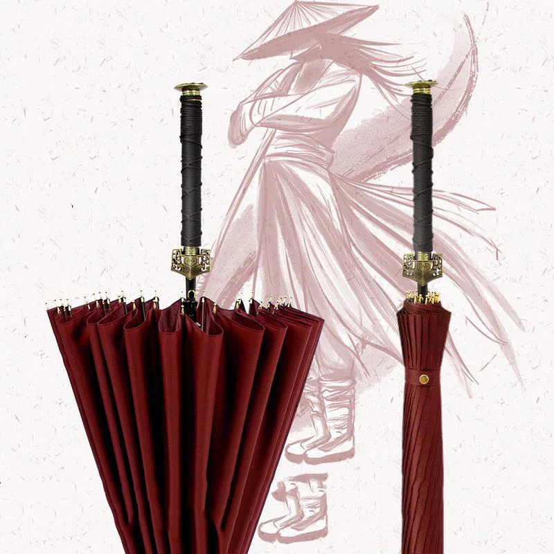 

designer katana umbrella windproof japanese gift for man samurai sword umbrella corporation paraguas Household Merchandises