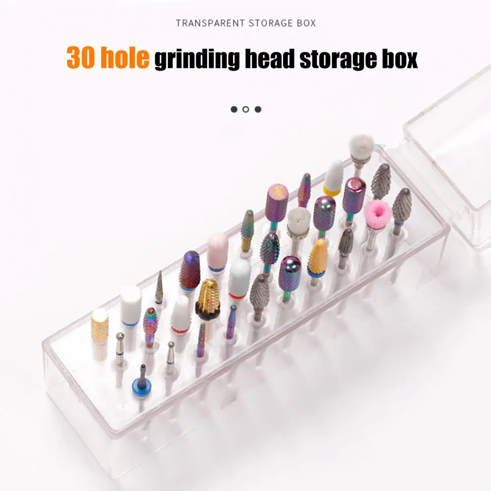 Drill Bits Holder Transparent Storage Box 30 Holes Plastic Drill Bits Nail Grinding Heads Organizer Box Nail Supplies uñas
Drill Bits Holder Transparent Storage Box 30 Holes Plastic Drill Bits Nail Grinding Heads Organizer Box Nail Supplies uñas