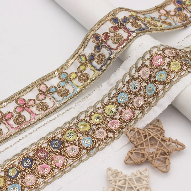 10 yards/roll Ethnic style clothing accessories Colorful rope strand embroidery ribbon lace clothing accessories
10 yards/roll Ethnic style clothing accessories Colorful rope strand embroidery ribbon lace clothing accessories