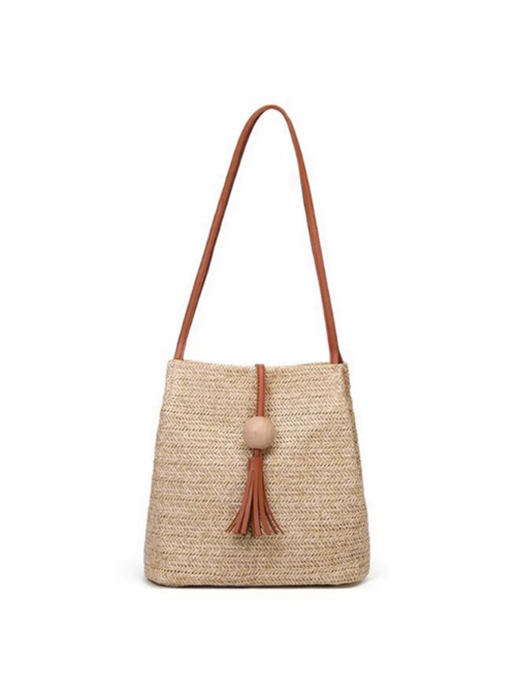 Women Straw Bag Bohemian Rattan Beach Handbag Handmade Kintted Crossbody Bucket Bags Summer Tassel Beach Bag
Women Straw Bag Bohemian Rattan Beach Handbag Handmade Kintted Crossbody Bucket Bags Summer Tassel Beach Bag