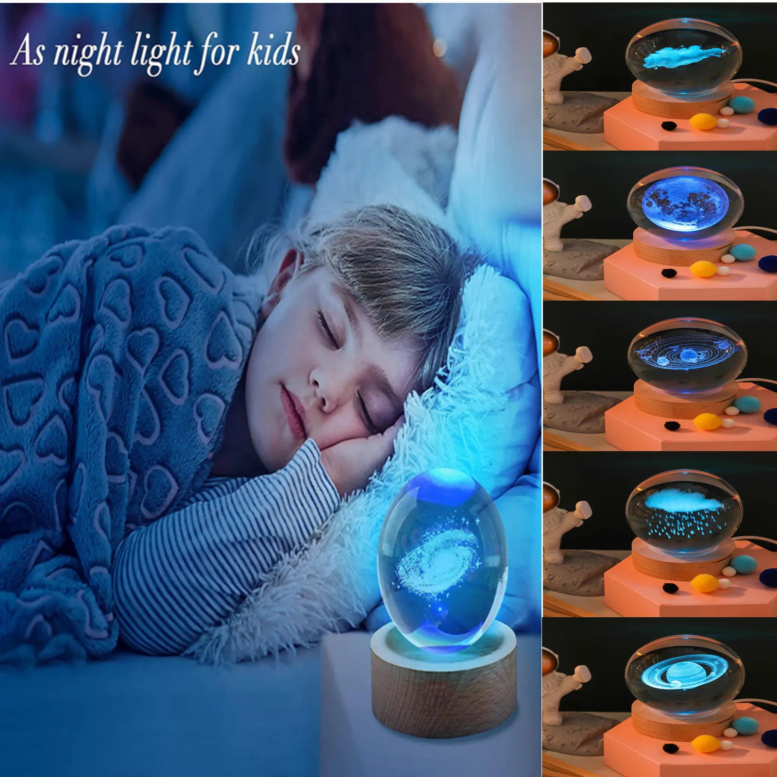 Crystal Ball Night Light Crystal Astronaut Planet Globe 3d Laser Engraved Solar System Ball With Touch Switch Led Light
Crystal Ball Night Light Crystal Astronaut Planet Globe 3d Laser Engraved Solar System Ball With Touch Switch Led Light