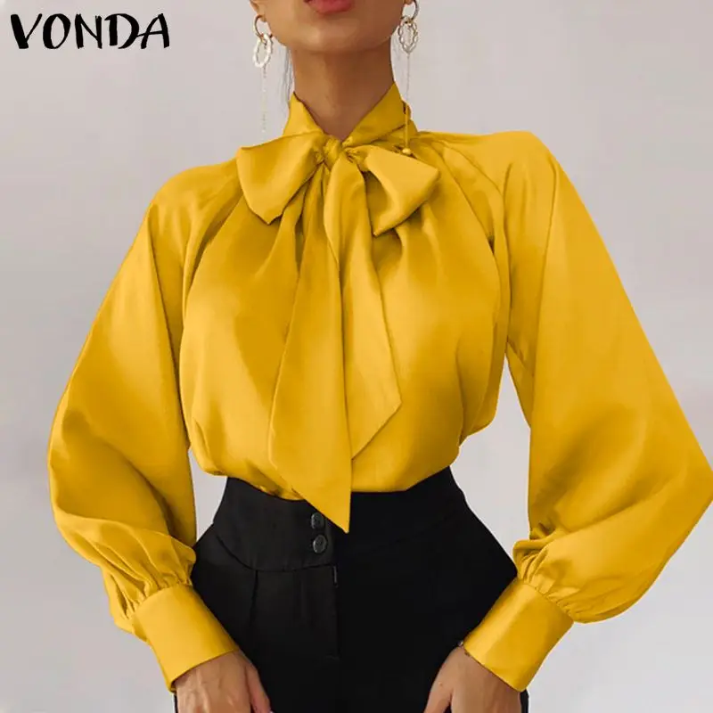 Элегантные женские топы VONDA с длинным рукавом-фонариком, богемные праздничные блузки 2022, модные весенние офисные Атласные Рубашки с высоким...
Элегантные женские топы VONDA с длинным рукавом-фонариком, богемные праздничные блузки 2022, модные весенние офисные Атласные Рубашки с высоким...