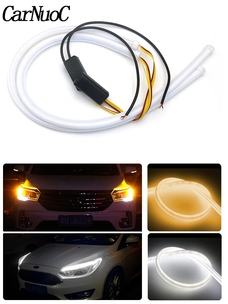 60/45cm car DRL Flexible LED Tube Strip White Daytime Running Light Turn Signal Guide Strip Headlights Assembly car Accessories
60/45cm car DRL Flexible LED Tube Strip White Daytime Running Light Turn Signal Guide Strip Headlights Assembly car Accessories
