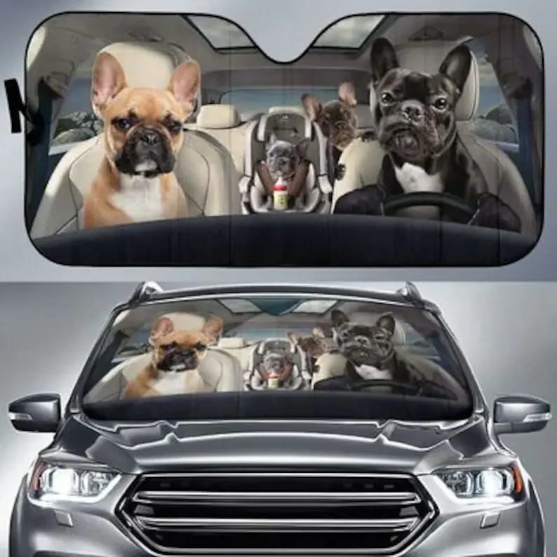 French Bulldog Family Funny Safe Driver Auto Sun Shade Car Accessories, Custom Animal Pattern Sunshade, Personalized Gifts
French Bulldog Family Funny Safe Driver Auto Sun Shade Car Accessories, Custom Animal Pattern Sunshade, Personalized Gifts