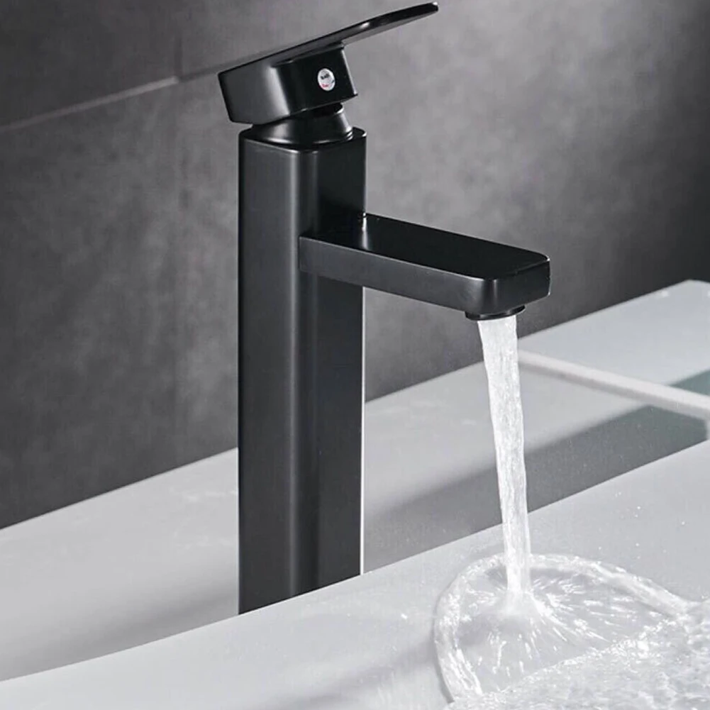 Bathroom Basin Faucet Black Cold And Hot Water Mixer Sink Faucet Stainless Steel Ceramic Cartridge Single Hole Square Taps
Bathroom Basin Faucet Black Cold And Hot Water Mixer Sink Faucet Stainless Steel Ceramic Cartridge Single Hole Square Taps