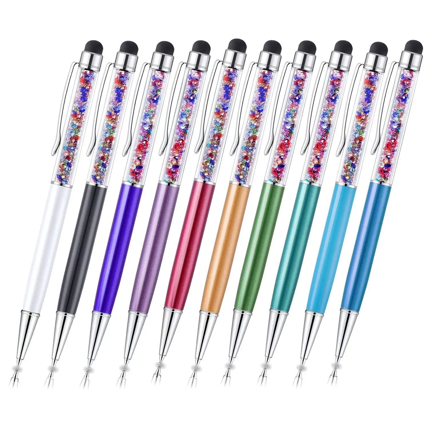 50Pcs/Lot Colorful Diamond Crystal Metal Office School Ballpoint Pen Touch Screen Stylus Black Blue Ink
50Pcs/Lot Colorful Diamond Crystal Metal Office School Ballpoint Pen Touch Screen Stylus Black Blue Ink