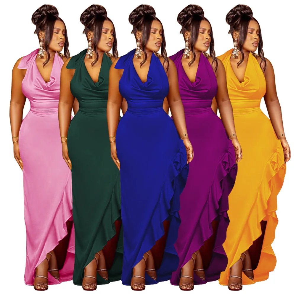 Women S Clothing Hanging Neck Dress Sexy Backless Ruffled Dresses For Female Bohemian Vintage Summer Casual Woman Elegant Chic
Women S Clothing Hanging Neck Dress Sexy Backless Ruffled Dresses For Female Bohemian Vintage Summer Casual Woman Elegant Chic