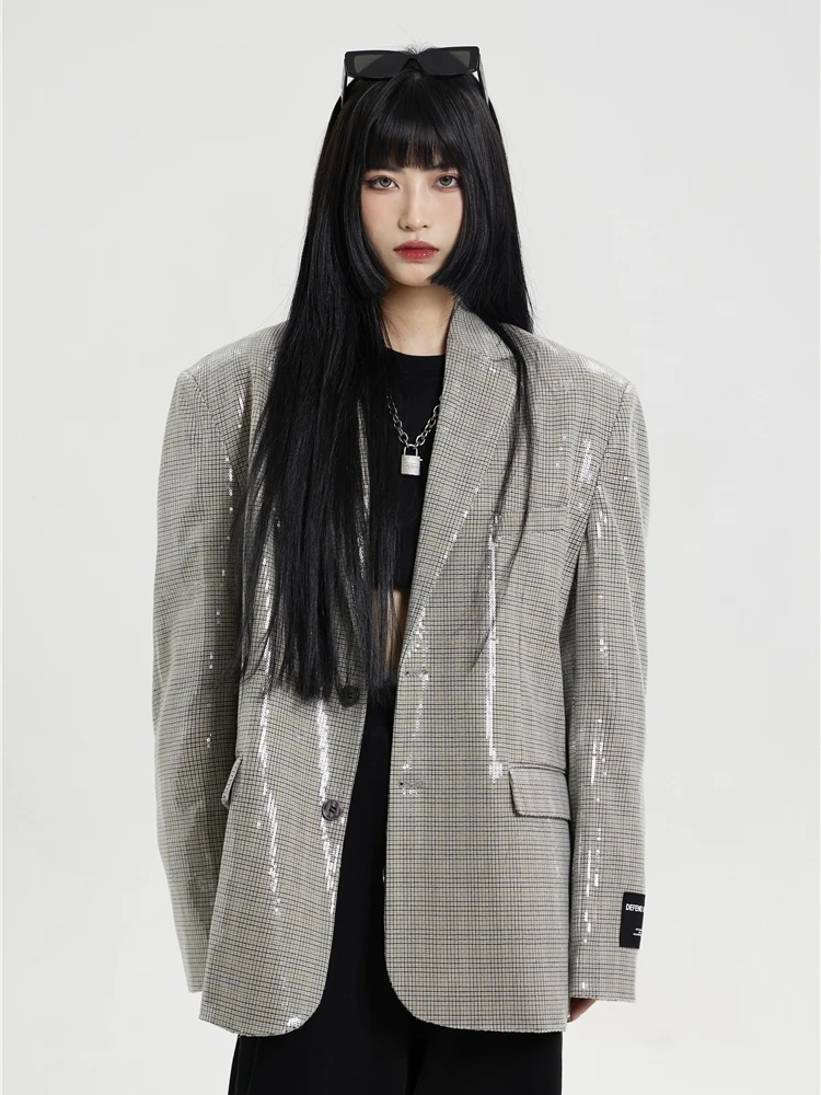 EVLOOKS Autumn Oversize Silhouette Yuppie Handsome Sequin Suit Shoulder Pad Jacket Fashion 2022 Casual Women's Blazer Free
EVLOOKS Autumn Oversize Silhouette Yuppie Handsome Sequin Suit Shoulder Pad Jacket Fashion 2022 Casual Women's Blazer Free