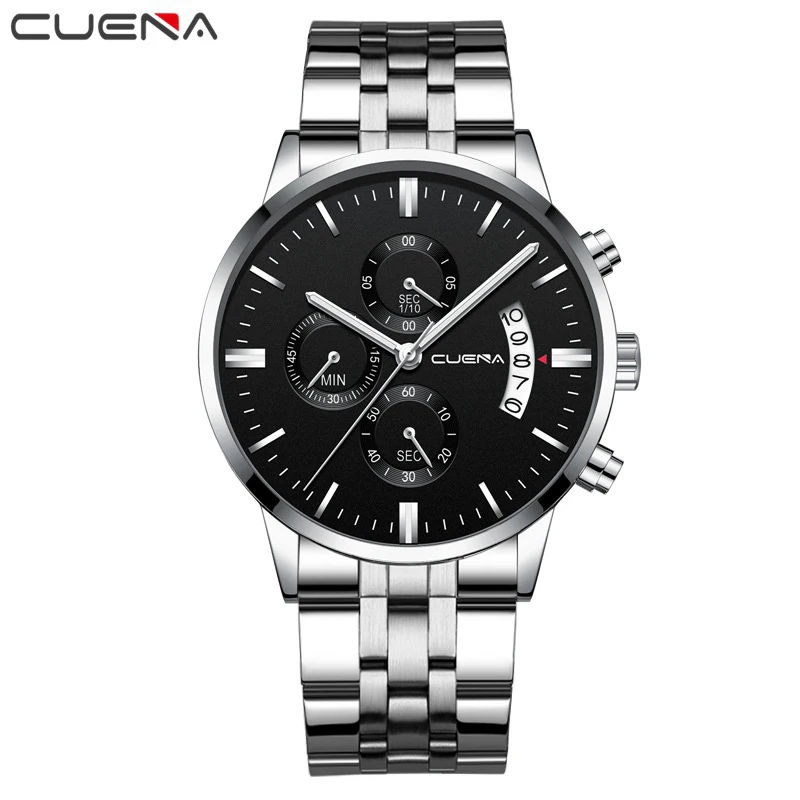 CUENA Top Luxury Brand New Watch for Men Stainless Steel Analog Quartz Wrist Watches Waterproof Military Sports Male Clock
CUENA Top Luxury Brand New Watch for Men Stainless Steel Analog Quartz Wrist Watches Waterproof Military Sports Male Clock