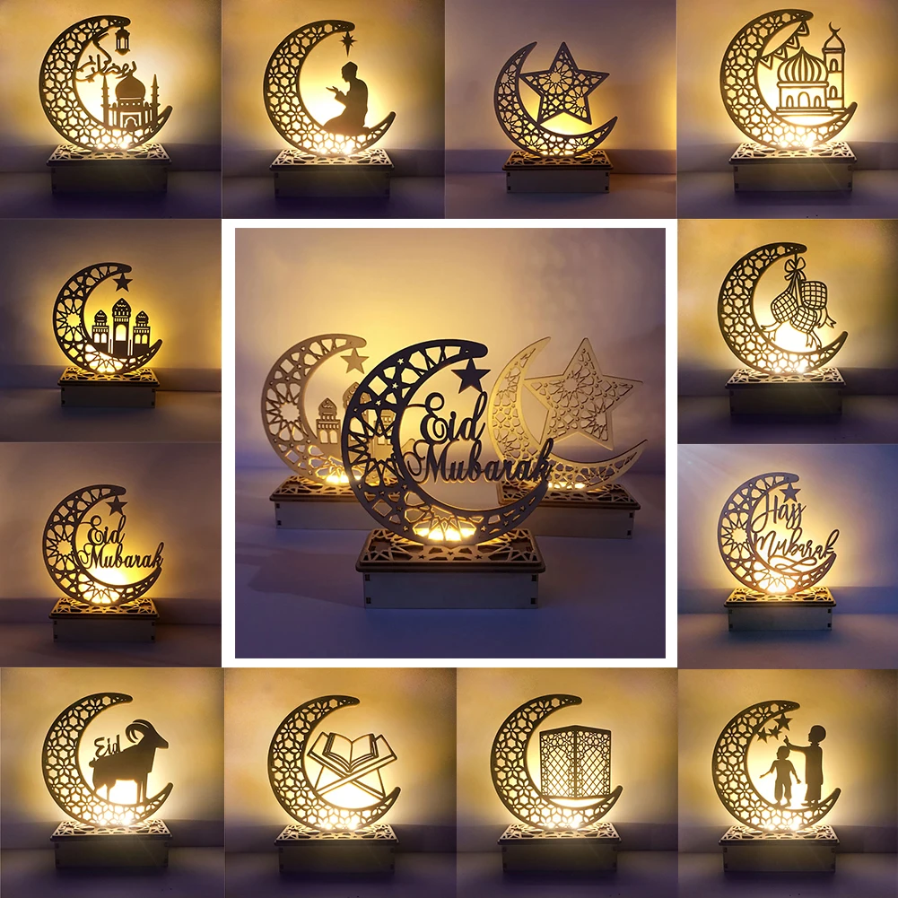 Ramadan Festival Decoration Eid Mubarak Led Wooden Night Light Ornament Islam Muslim Holiday Decorations for Home Party Decor
Ramadan Festival Decoration Eid Mubarak Led Wooden Night Light Ornament Islam Muslim Holiday Decorations for Home Party Decor