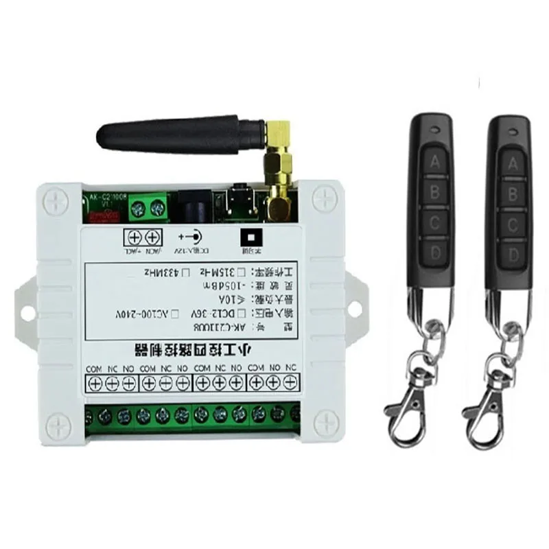 Smart Multiple DC 12V 24V 36V 10A 433 MHz 4CH 4 CH 4 Channel Wireless Relay RF Remote Control Switch Receiver+Transmitter
Smart Multiple DC 12V 24V 36V 10A 433 MHz 4CH 4 CH 4 Channel Wireless Relay RF Remote Control Switch Receiver+Transmitter