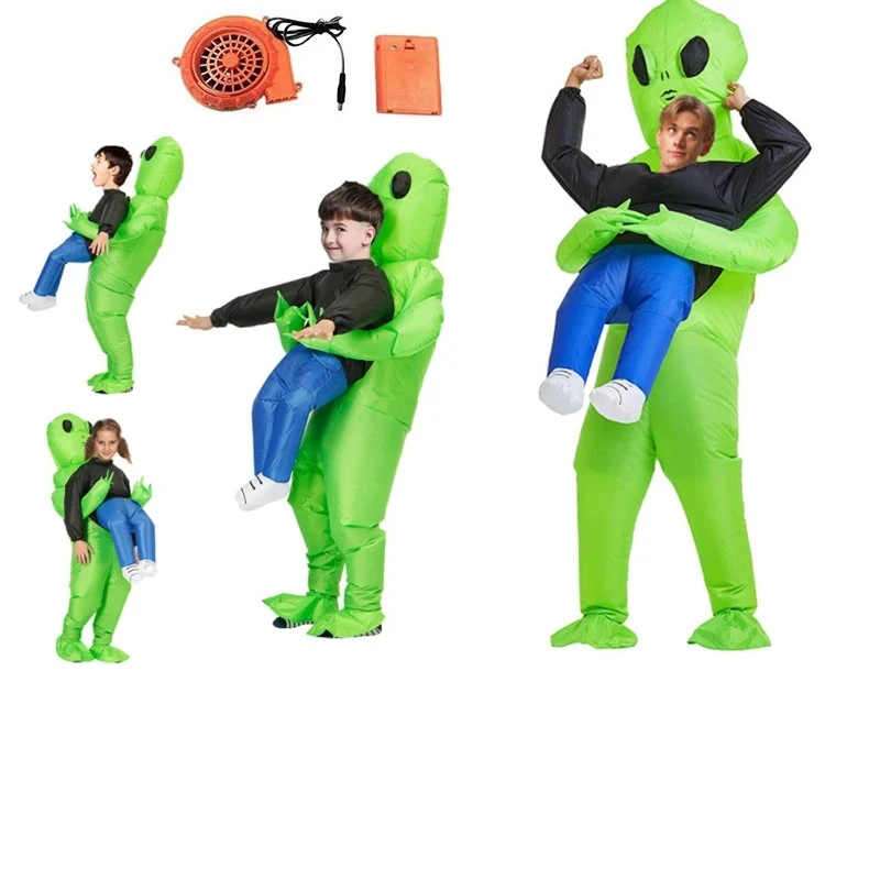 

ET Alien Monster Inflatable Costume Scary Green Alien Cosplay Costume For Adult Inlatable Dinosaur Costume Party Festival Stage