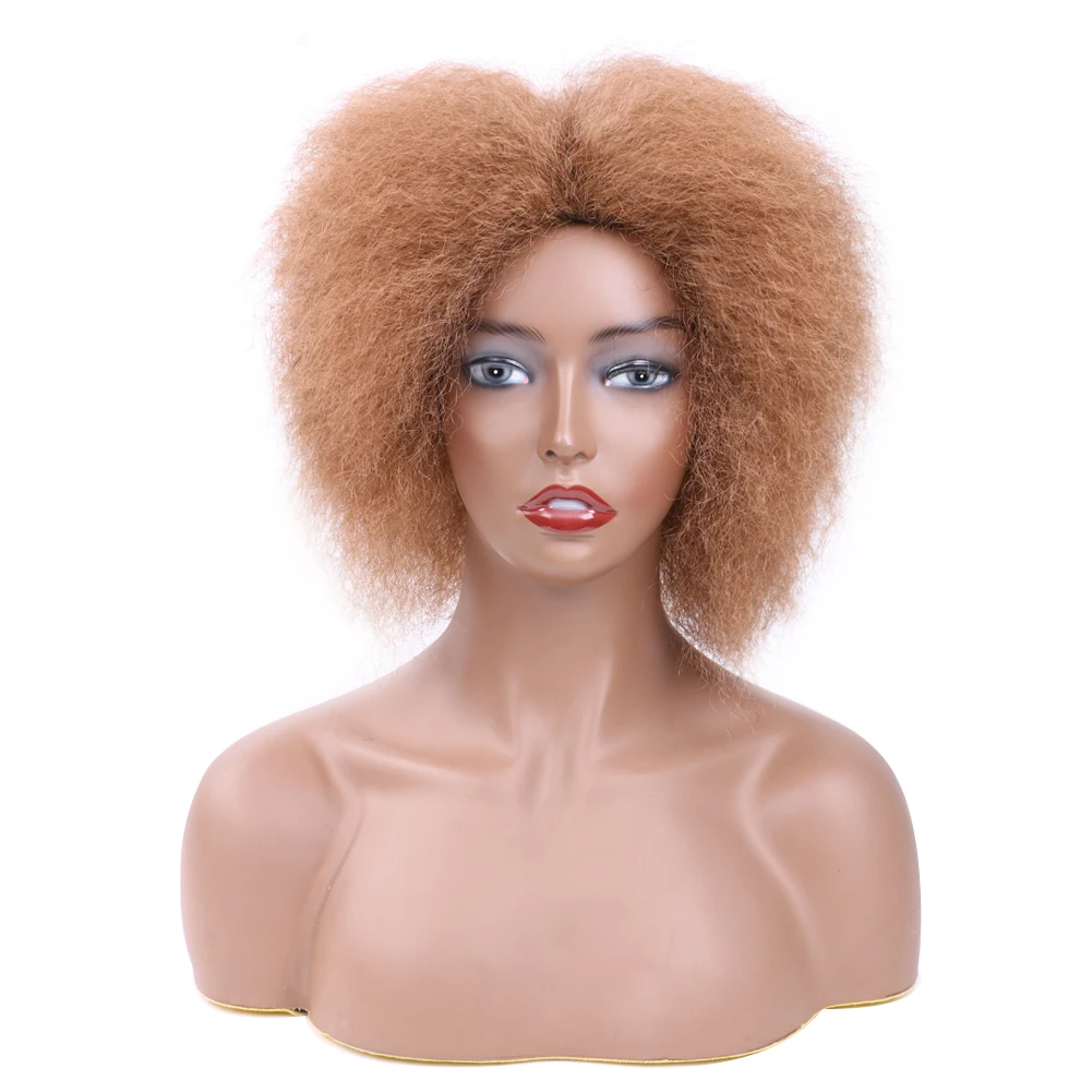 Afro Fluffy Kinky Curly Wigs Yaki Straight Cosplay Wig African Short High Temperature Fiber Synthetic Wig For Women
Afro Fluffy Kinky Curly Wigs Yaki Straight Cosplay Wig African Short High Temperature Fiber Synthetic Wig For Women
