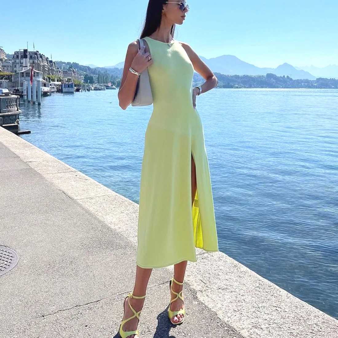 Knitted Split Midi Women Dress Sexy Slim Sleeveless Hip Package Dresses Female 2023 Spring Summer Fashion Solid Ladies Vestido
Knitted Split Midi Women Dress Sexy Slim Sleeveless Hip Package Dresses Female 2023 Spring Summer Fashion Solid Ladies Vestido