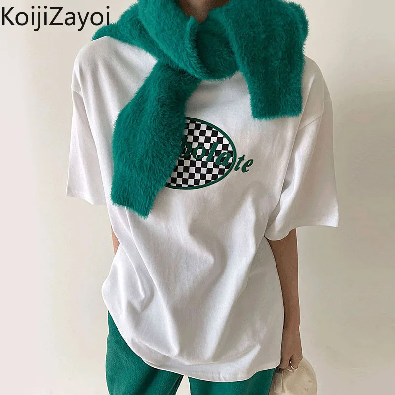 Koijizayoi Casual Loose Women Tshirt Short Sleeves O Neck Lady Chic Summer Tees Tops Streetwear Korean Fashion Students Tshirts
Koijizayoi Casual Loose Women Tshirt Short Sleeves O Neck Lady Chic Summer Tees Tops Streetwear Korean Fashion Students Tshirts