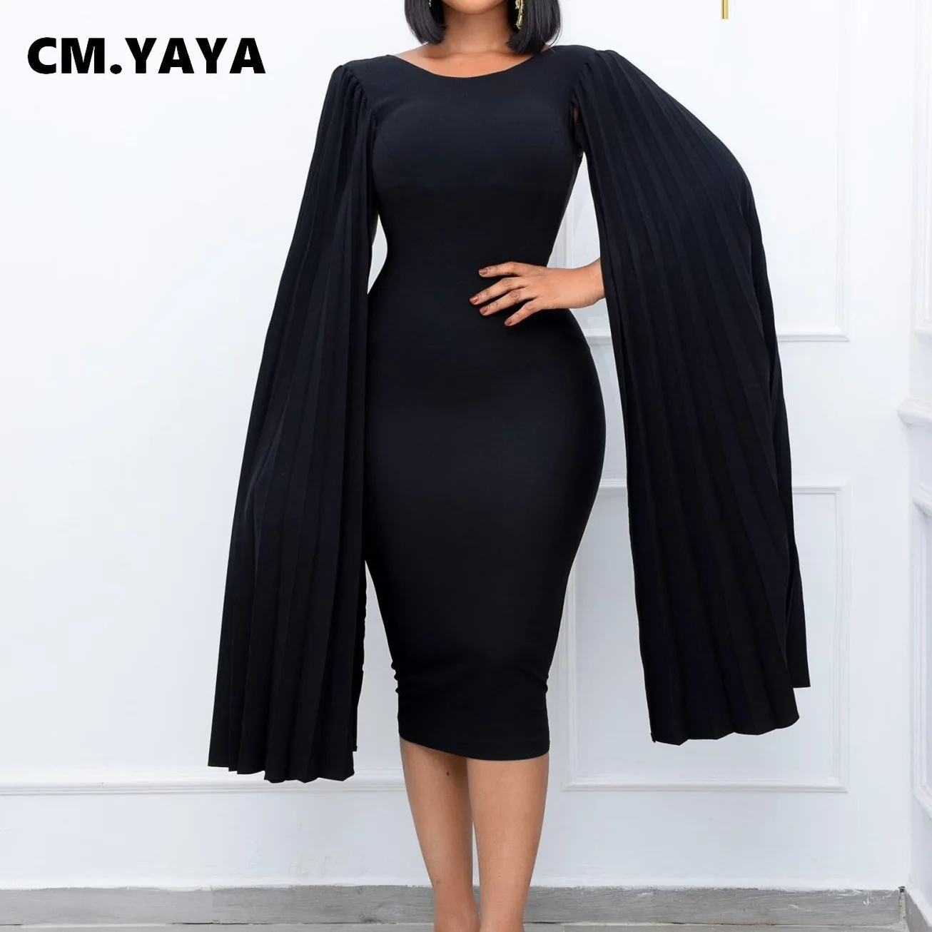 CM.YAYA Women Clock Long Sleeve O-neck Bodycon Midi Dress for Elegant Party Clubwear Pencil Dresses Winter Spring 2022 New
CM.YAYA Women Clock Long Sleeve O-neck Bodycon Midi Dress for Elegant Party Clubwear Pencil Dresses Winter Spring 2022 New