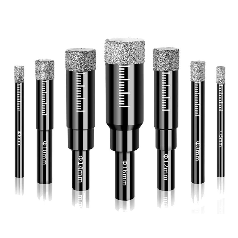 7 Pack Dry Diamond Bits Set For Granite Marble Tile Ceramic Stone Glass Hard Materials (Not For Wood) Round Shank
7 Pack Dry Diamond Bits Set For Granite Marble Tile Ceramic Stone Glass Hard Materials (Not For Wood) Round Shank