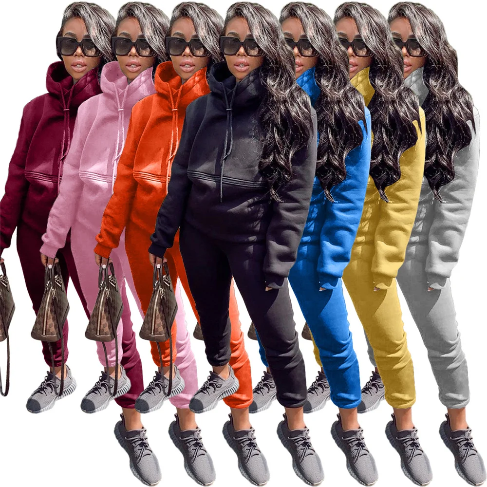 Jogging Suits Tracksuit Women Stretch Long Sleeves Hoodies Casual Pants Solid Color Winter Clothing Two Piece Sets Wholesale
Jogging Suits Tracksuit Women Stretch Long Sleeves Hoodies Casual Pants Solid Color Winter Clothing Two Piece Sets Wholesale