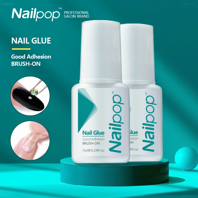 Nailpop клей для ногтей накладных типсов блестящий акриловый инструмент