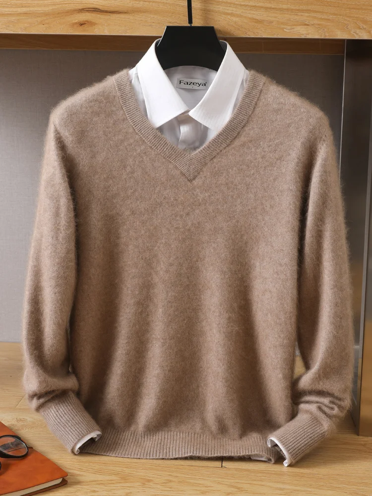Men's 100% pure Mink Cashmere Sweater V-Neck Pullovers Knit Large Size Mink Sweater Winter New Tops Long Sleeve High-End Jumpers
Men's 100% pure Mink Cashmere Sweater V-Neck Pullovers Knit Large Size Mink Sweater Winter New Tops Long Sleeve High-End Jumpers