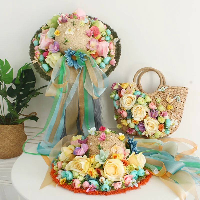 Пляжные плетеные сумки для женщин, соломенная сумка с верхней ручкой в форме Луны с искусственной цветочной лентой, вместительные сумки-тоуты 
Пляжные плетеные сумки для женщин, соломенная сумка с верхней ручкой в форме Луны с искусственной цветочной лентой, вместительные сумки-тоуты