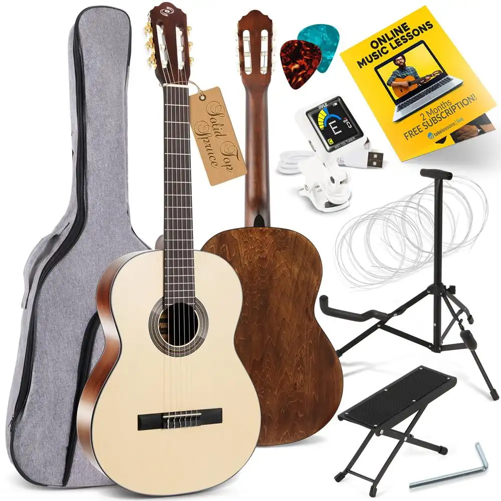 6 Nylon Classical Acoustic Guitar W/Gig Bag, Tuner, Strings, Picks, Strap, for Beginners Musical Instruments Free Shipping
6 Nylon Classical Acoustic Guitar W/Gig Bag, Tuner, Strings, Picks, Strap, for Beginners Musical Instruments Free Shipping