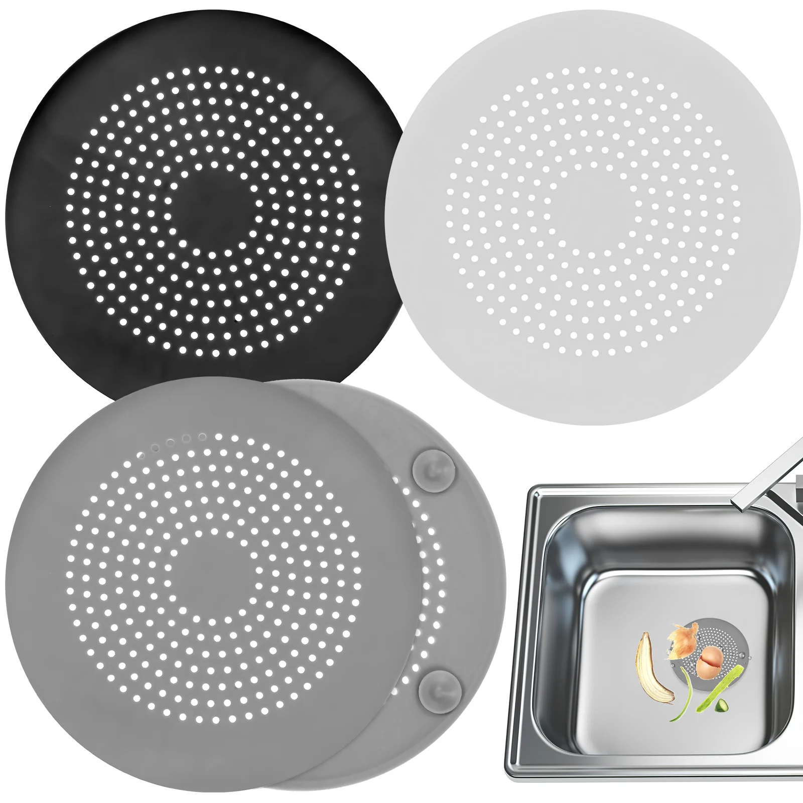 3 Pcs Silicone Strainer Shower Drain Hair Catcher Bathroom Sink Stopper Plug Silica Gel Tub Kitchen
3 Pcs Silicone Strainer Shower Drain Hair Catcher Bathroom Sink Stopper Plug Silica Gel Tub Kitchen