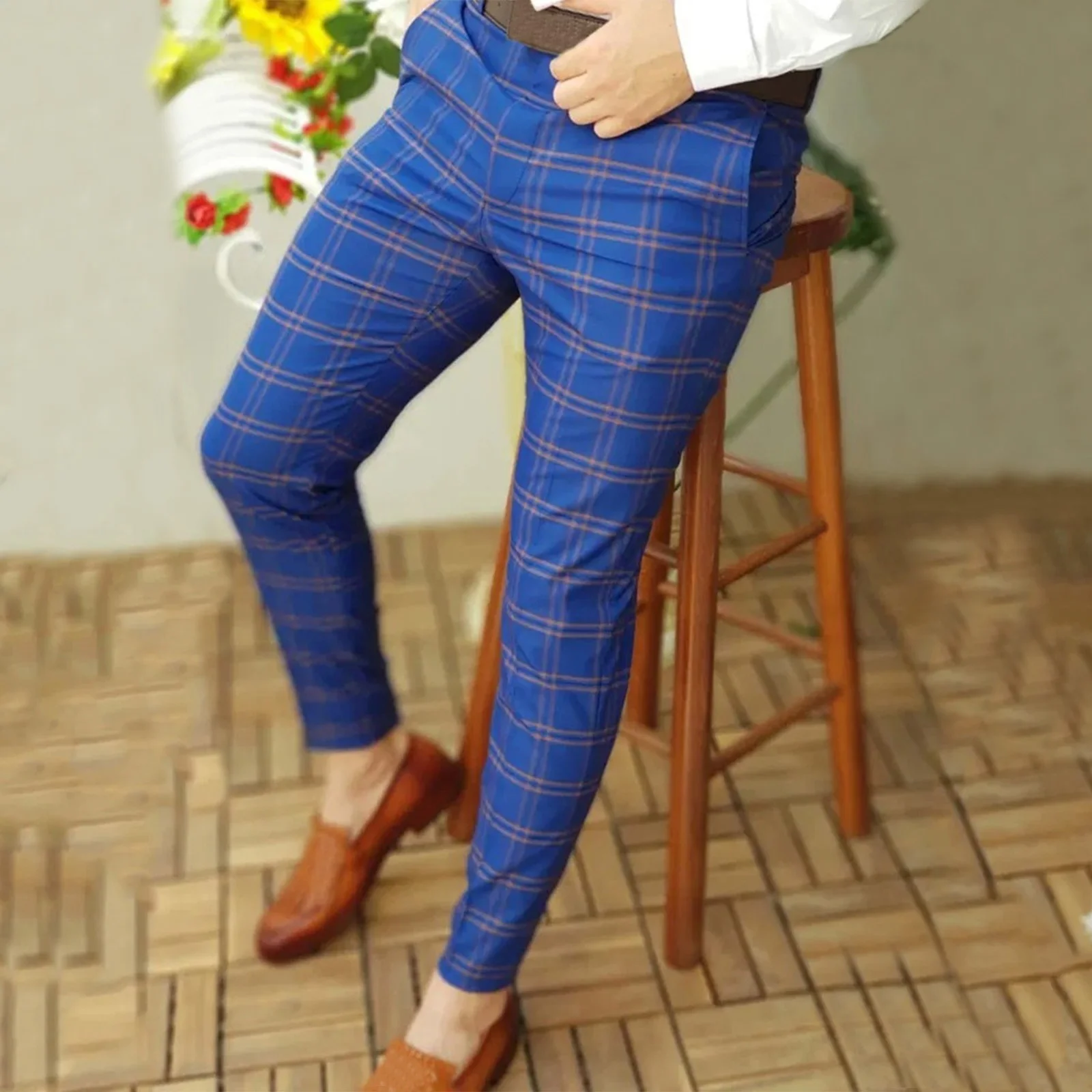 Men's Casual Plaid Print Pants Skinny Pencil Pants Zipper Elastic Waist Social Pants Oversize Male Business Suit Trousers 
Men's Casual Plaid Print Pants Skinny Pencil Pants Zipper Elastic Waist Social Pants Oversize Male Business Suit Trousers