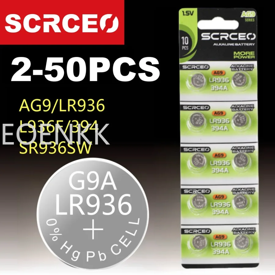 Батарейки AG9 SR936SW/394 1 55 в щелочные кнопочные батарейки идеально подходят для