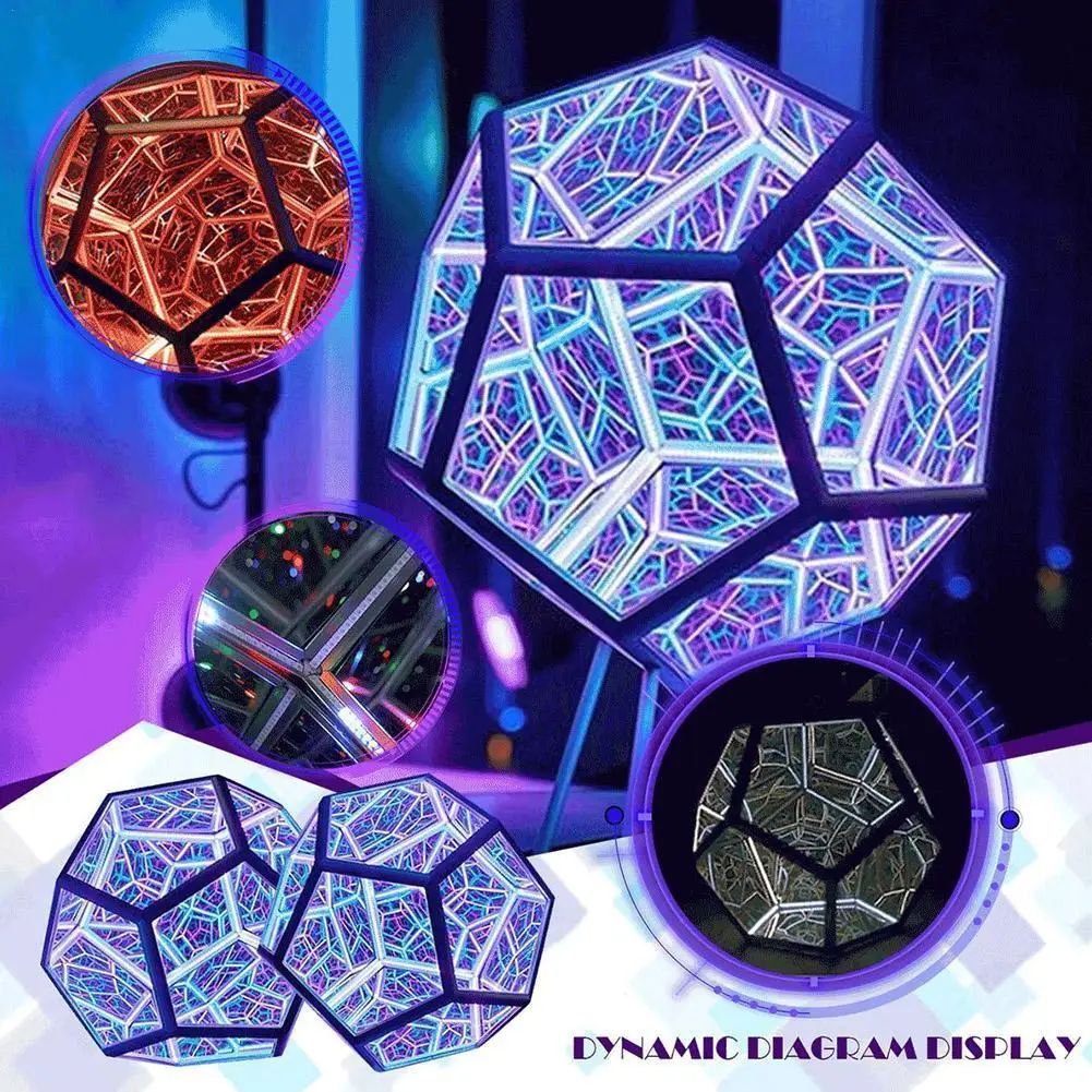 Newest Led Night Light Infinite Dodecahedron Color Art Lights Novelty Gift Cool Technology Night Lamp Home Christmas Decoration
Newest Led Night Light Infinite Dodecahedron Color Art Lights Novelty Gift Cool Technology Night Lamp Home Christmas Decoration