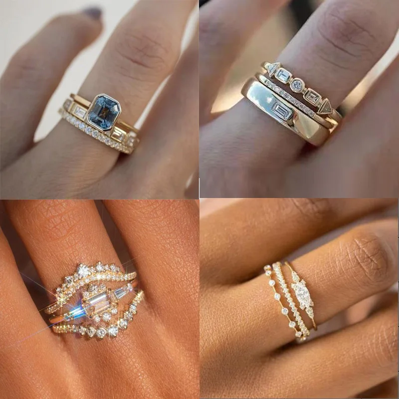 3 PCS Collection ! Fashion Cubic Zirconia Crystal Ring Set for Women Engagement Wedding Party Rings Jewelry Hand Accessories
3 PCS Collection ! Fashion Cubic Zirconia Crystal Ring Set for Women Engagement Wedding Party Rings Jewelry Hand Accessories