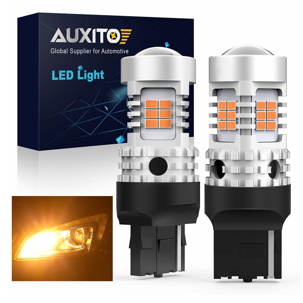 

AUXITO 2Pcs Canbus T20 W21W WY21W 7440 7440NA LED Bulb Turn Signal Light Super Bright No Hyper Flash Error Free Car Lamp Amber