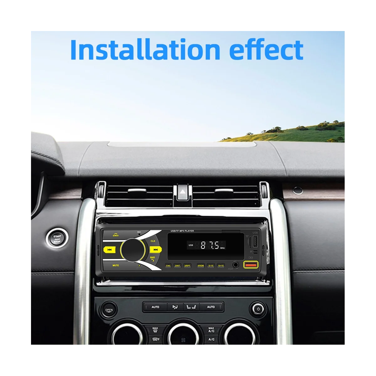 

Автомагнитола, автомобильный стерео MP3-плеер с Bluetooth, один Din, с управлением через приложение, AM, FM-радио, AUX вход, 2USB-радиоприемника