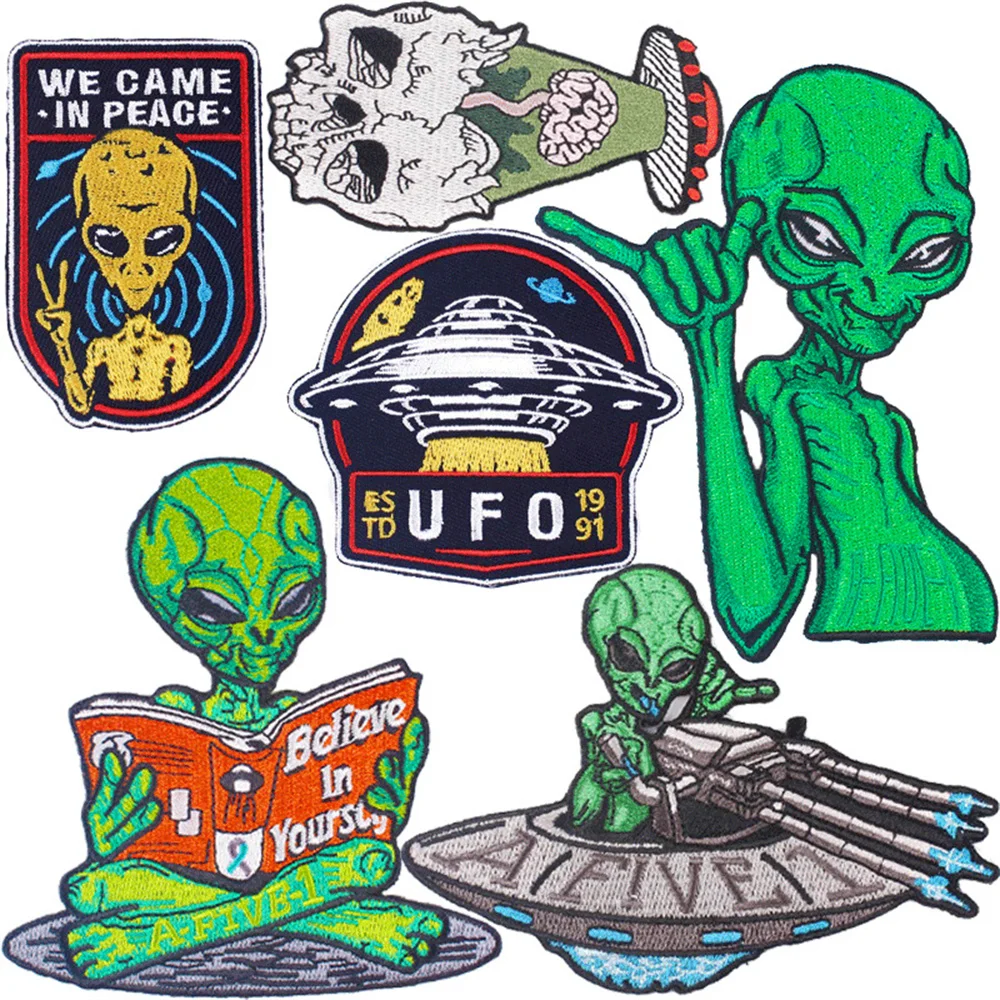 6Pcs/Lot Alien UFO spacecraft embroidered cloth paste clothing decoration accessories DIY patch cloth label
6Pcs/Lot Alien UFO spacecraft embroidered cloth paste clothing decoration accessories DIY patch cloth label