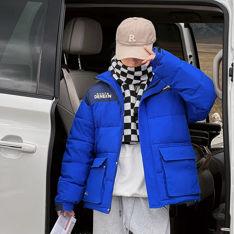 Contrast color patchwork short winter new Korean casual letter printed bread jacket
Contrast color patchwork short winter new Korean casual letter printed bread jacket