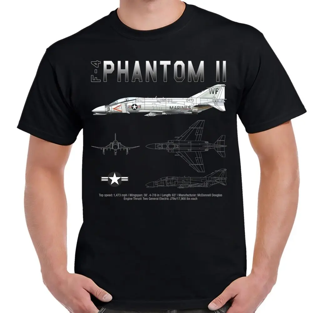 F-4 Phantom Мужская футболка высокого качества из 100% хлопка с коротким рукавом