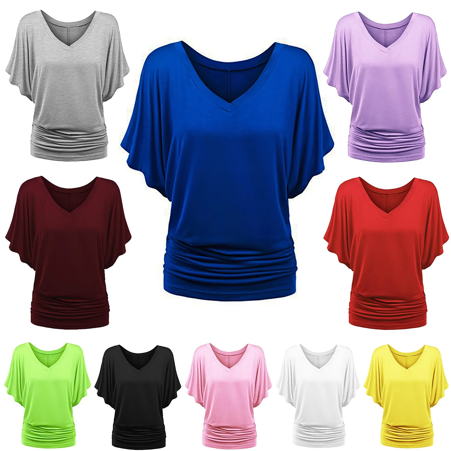 Oversized 7XL Summer Women's V-neck Bat Short Sleeve T-shirt Loose Solid TShirts Female Fat tops Tees Large Size Tops
Oversized 7XL Summer Women's V-neck Bat Short Sleeve T-shirt Loose Solid TShirts Female Fat tops Tees Large Size Tops