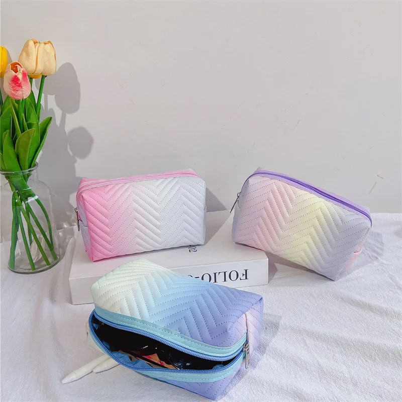 Pencil Case Large Capacity Trousse Scolaire Back To School Gradient Color PU Leather Make Up Bag School Supplies Pencil Pouch
Pencil Case Large Capacity Trousse Scolaire Back To School Gradient Color PU Leather Make Up Bag School Supplies Pencil Pouch