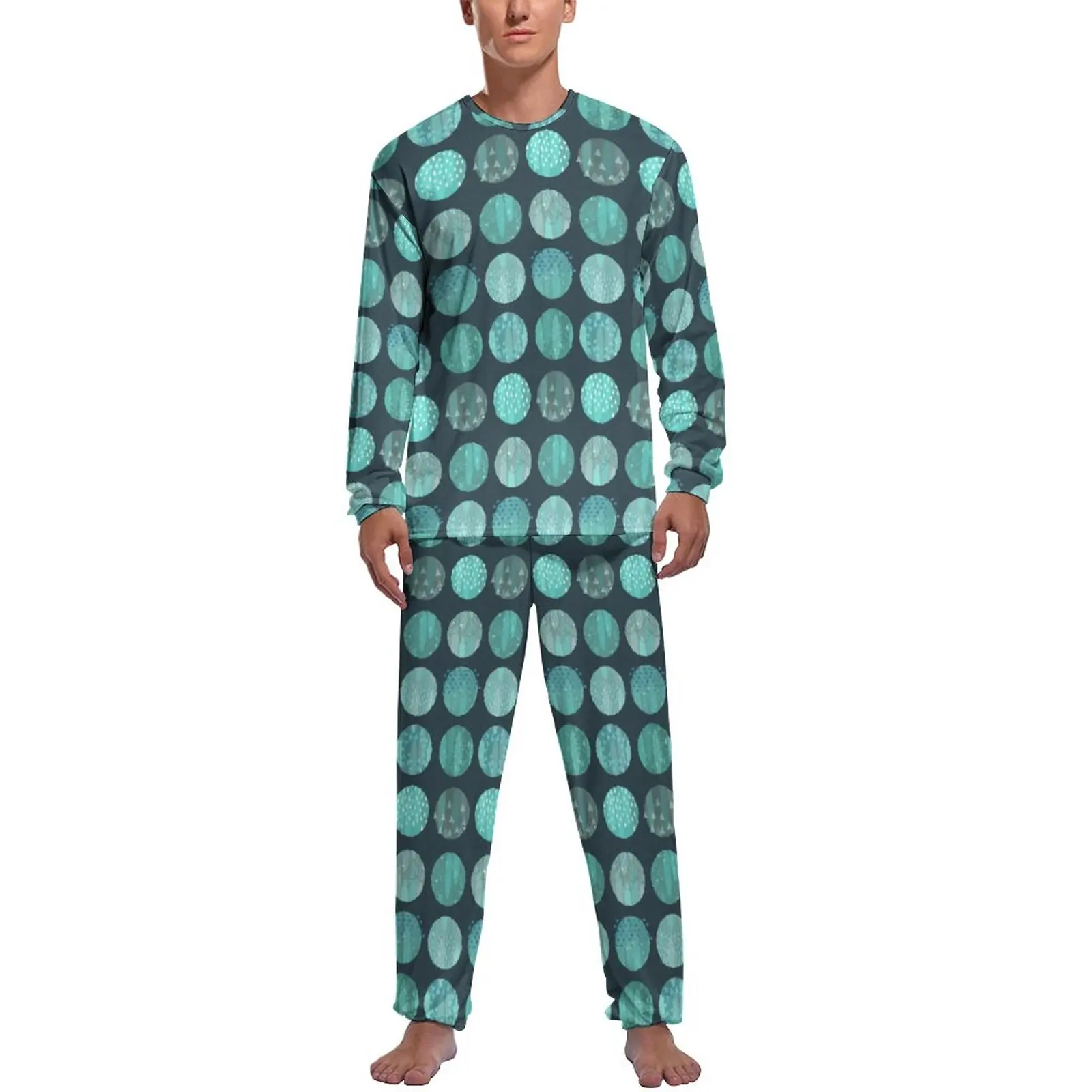 

Retro Nordic Pattern Pajamas Celestial Bodies Midnight Male Long Sleeves Cool Pajama Sets 2 Piece Sleep Autumn Graphic Nightwear