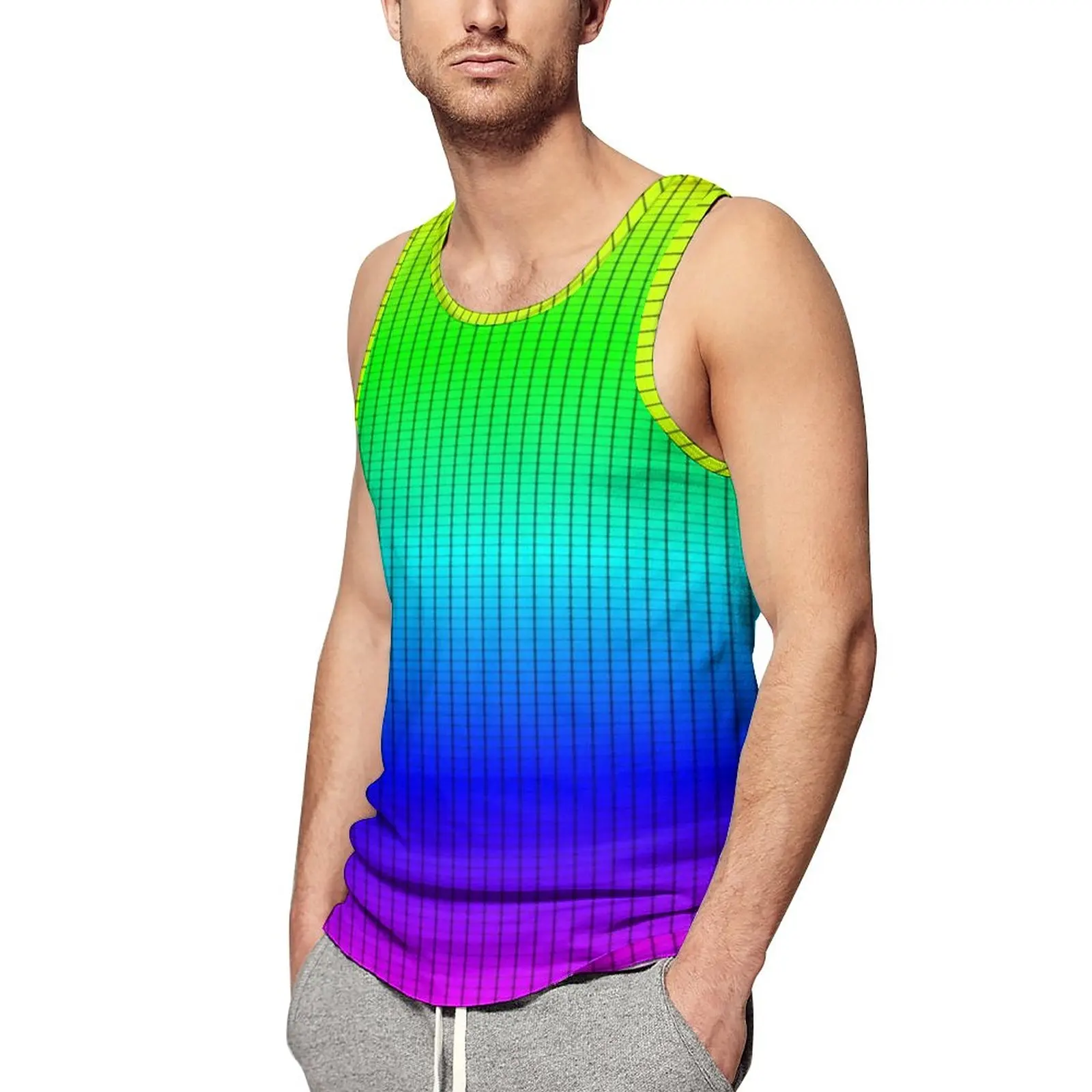 Ombre Shaded Tank Top Mens Rainbow Neon Muscle Tops Summer Gym Custom Sleeveless Vests Large Size 4XL 5XL
Ombre Shaded Tank Top Mens Rainbow Neon Muscle Tops Summer Gym Custom Sleeveless Vests Large Size 4XL 5XL