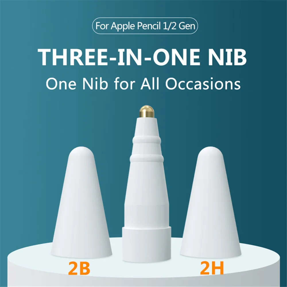 3 in 1 Pencil Tips for Apple Pencil 1st / 2nd Generation,Tip for Apple pencil Nib for iPad Stylus, 2B/2H Both Soft and Hard 
3 in 1 Pencil Tips for Apple Pencil 1st / 2nd Generation,Tip for Apple pencil Nib for iPad Stylus, 2B/2H Both Soft and Hard