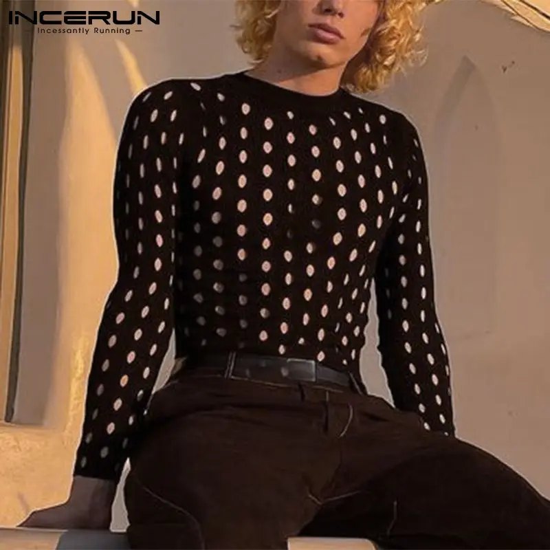 Sexy Leisure Men's T-Shirts Long Sleeve O-neck Camiseta Fashion Casual Style Male Hollow Out Mesh Tees S-5XL INCERUN Tops 2022
Sexy Leisure Men's T-Shirts Long Sleeve O-neck Camiseta Fashion Casual Style Male Hollow Out Mesh Tees S-5XL INCERUN Tops 2022