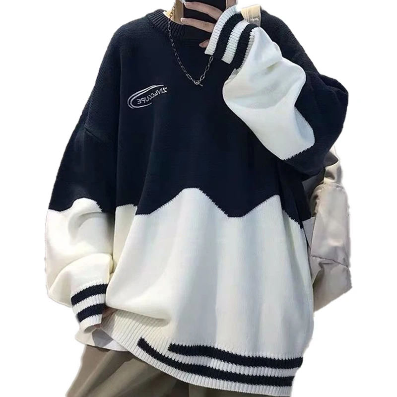 Autumn Contrast Color Splicing Oversized Sweater Male Korean Style Loose New Knit Jacket Winter Warm Casual Round Neck Pullover
Autumn Contrast Color Splicing Oversized Sweater Male Korean Style Loose New Knit Jacket Winter Warm Casual Round Neck Pullover