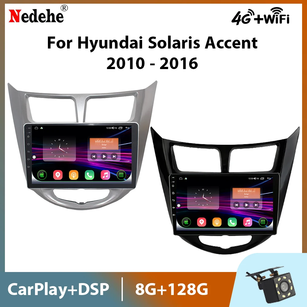Автомагнитола на Android 11 для Hyundai Solaris 1 Accent 2010-2016 мультимедийный видеоплеер с