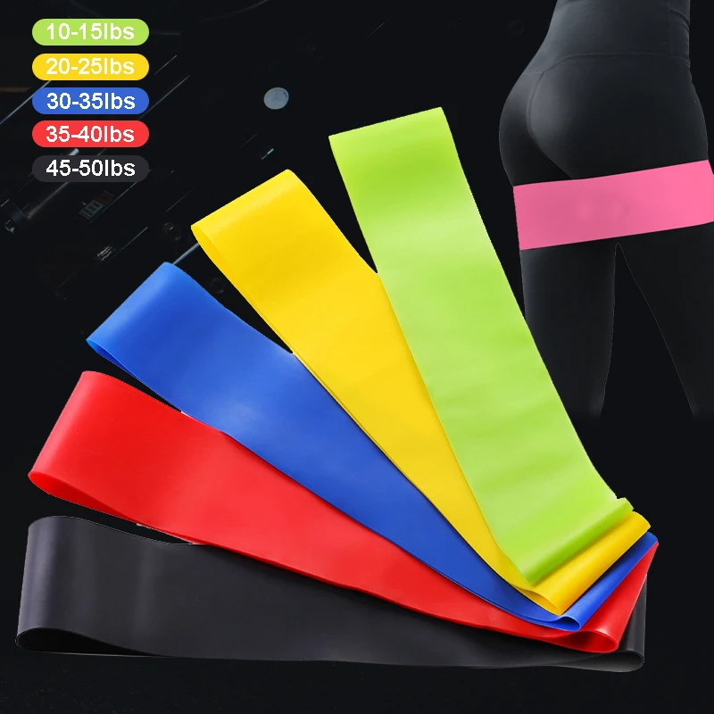 

10-50Lbs TPE Rubber Resistance Bands Fitness Band Bodybuilding Yoga Belt Hips Training Equipment Gym Workout Strength Exercises
