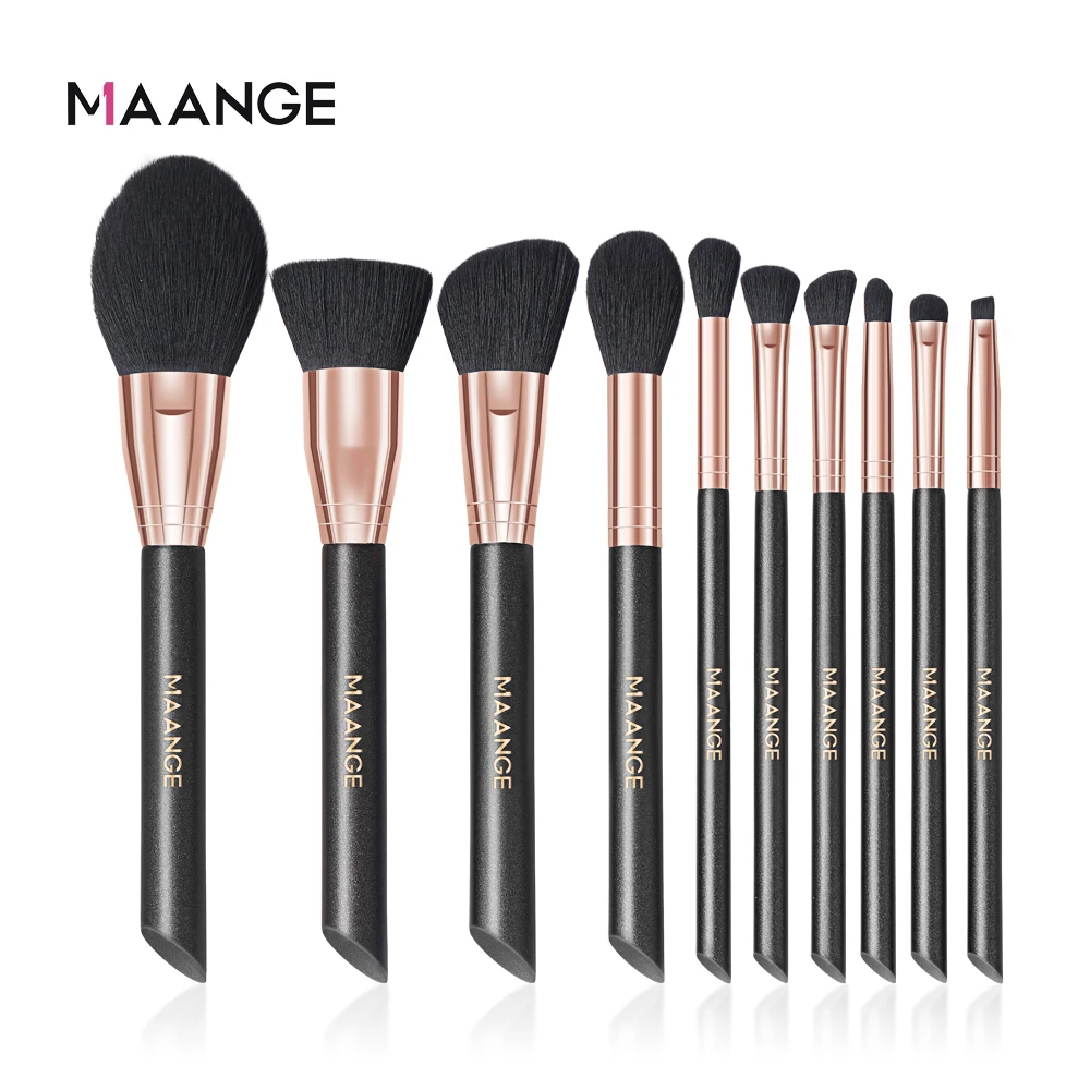 

MAANGE 10 Pcs Makeup Brush Set Eyeshadow Blending Foundation Powder Eyebrow Blush Double Head Brush Beauty Make Up Kit Tool